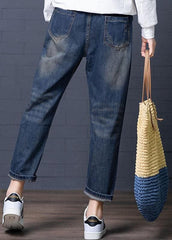Cartoon Embroidery Hollow Drawstring Waist Denim Jeans BG-LPTS210831