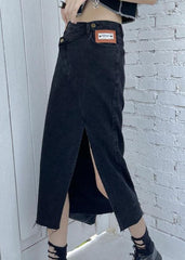 Casual Black Summer High Waist Denim Casual Skirts AT-SKTS210609