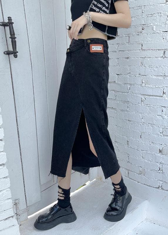 Casual Black Summer High Waist Denim Casual Skirts AT-SKTS210609