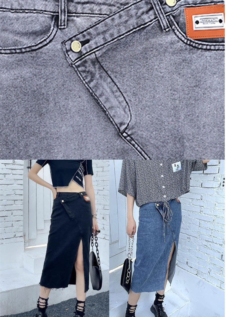 Casual Black Summer High Waist Denim Casual Skirts AT-SKTS210609