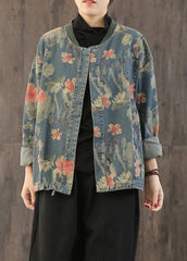 Casual retro Print Button Fall Denim Coat BSDJK-CTS211117