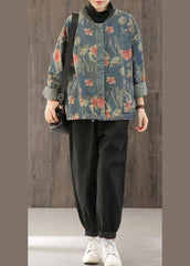 Casual retro Print Button Fall Denim Coat BSDJK-CTS211117