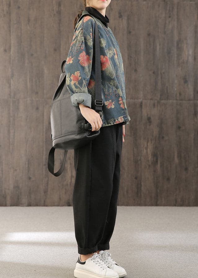 Casual retro Print Button Fall Denim Coat BSDJK-CTS211117