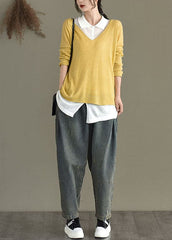 Chic Blue retro Pockets Harem Fall Denim Pants GK-LPTS211019