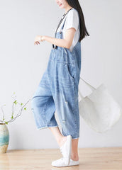 Chic Light blue Hole Pockets cowboy Jumpsuits Spring YSBS-JPTS220118
