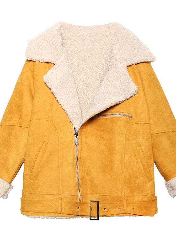 Chic black Fashion Coats Women Inspiration tie hem thick jackets AT-CTS191211