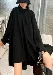 Chic black blouses for women stand collar asymmetric Plus Size Clothing blouses AT-LTP200909