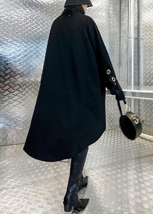 Chic black blouses for women stand collar asymmetric Plus Size Clothing blouses AT-LTP200909