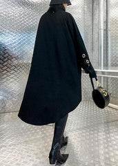 Chic black blouses for women stand collar asymmetric Plus Size Clothing blouses AT-LTP200909