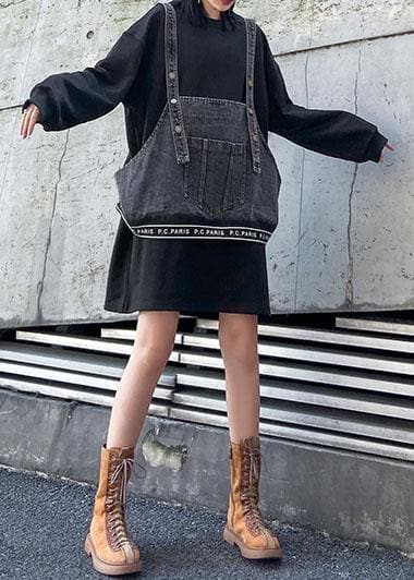 Chic black cotton Blouse o neck two pieces Plus Size Clothing tops AT-LTP191231