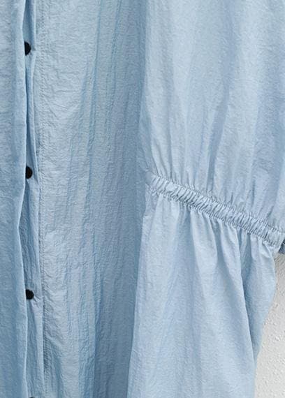 Chic blue Cotton outwear for women hooded tunic summer cardigan TCT190626