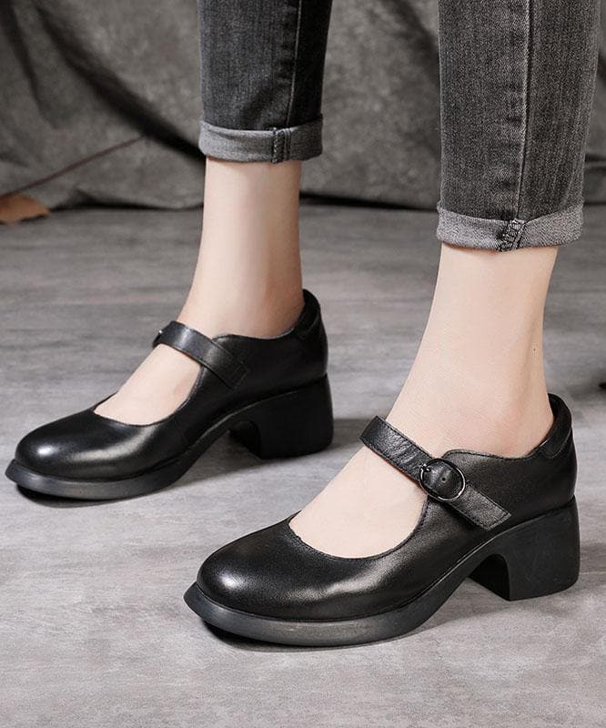 Chocolate High Heels Buckle Strap Chunky High Heels XZ-GGX210622