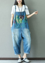 Classy Blue print hole cowboy Jumpsuits Spring YSBS-JPTS220118