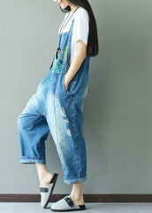 Classy Blue print hole cowboy Jumpsuits Spring YSBS-JPTS220118