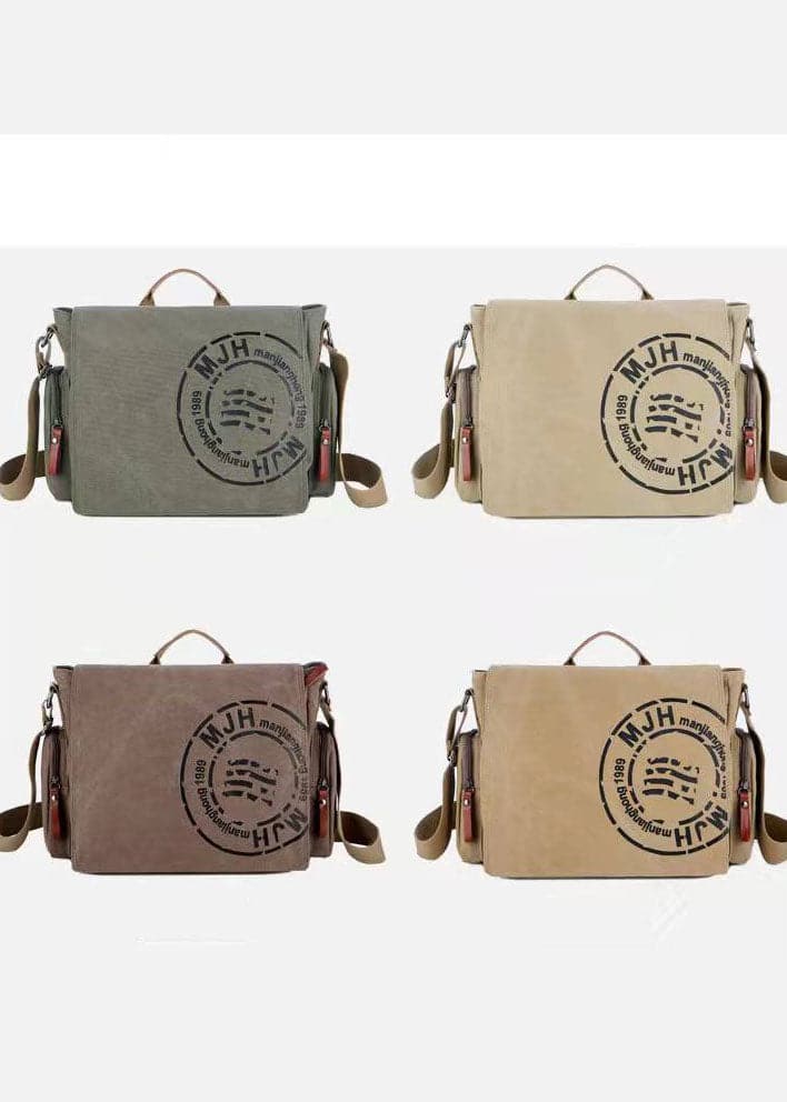 Classy Dark Khaki Graphic Print Canvas Satchel Handbag BGS211231