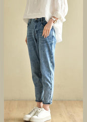 Classy Denim Blue Patchwor Cotton Pants TRCP-LPTS210409