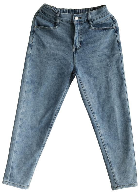 Classy Denim Blue Patchwor Cotton Pants TRCP-LPTS210409