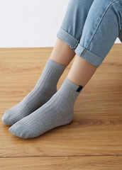 Classy Solid color Cotton Crew Socks dylinoshop