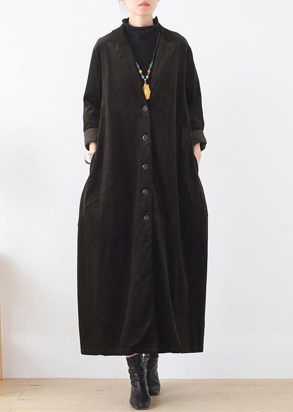 Classy army green  clothes For Women Fashion Ideas Notched patchwork coat AM-TCT201126