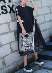 Classy black Cotton clothes o neck Dresses summer Dresses AT-SDL190411
