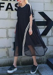 Classy black Cotton clothes o neck Dresses summer Dresses AT-SDL190411