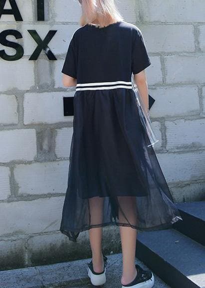 Classy black Cotton clothes o neck Dresses summer Dresses AT-SDL190411