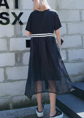 Classy black Cotton clothes o neck Dresses summer Dresses AT-SDL190411