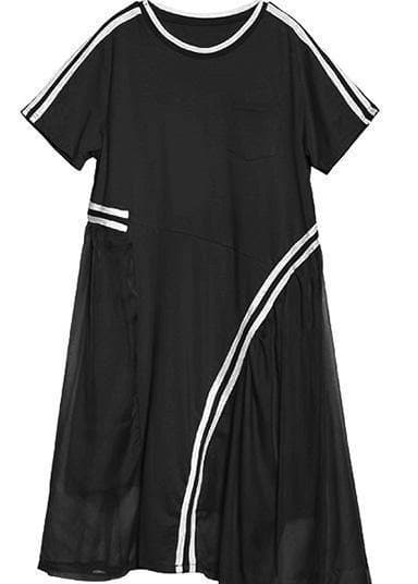 Classy black Cotton clothes o neck Dresses summer Dresses AT-SDL190411