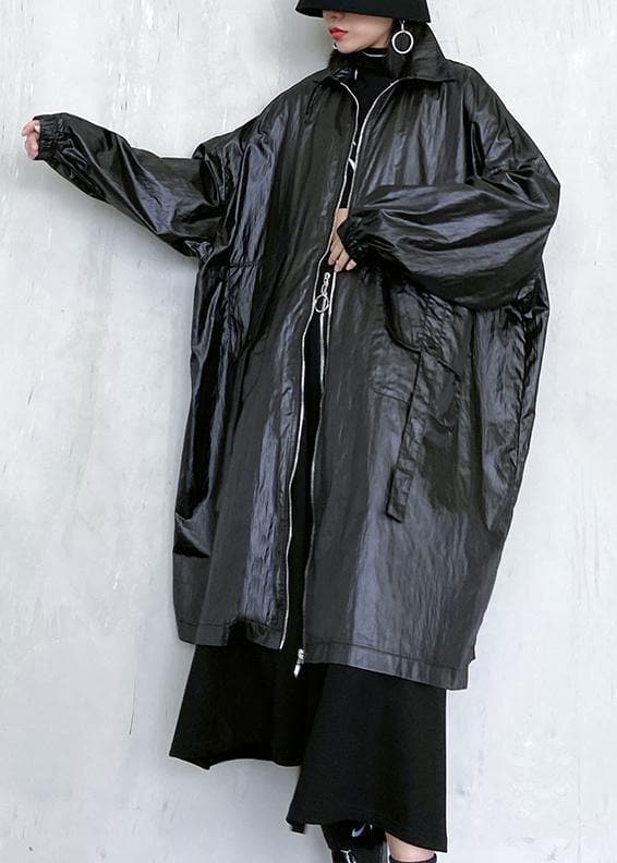 Classy black Fashion clothes Wardrobes lapel pockets fall women coats AT-TCT200909