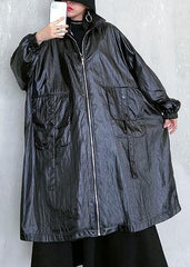 Classy black Fashion clothes Wardrobes lapel pockets fall women coats AT-TCT200909