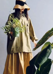 Classy lapel pockets shirts women Fashion Ideas army green tops LTP201026