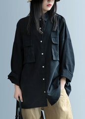 Classy lapel pockets shirts women Fashion Ideas army green tops LTP201026