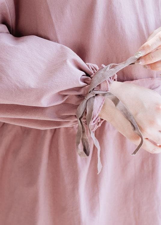 Classy pink Fashion clothes For Women drawstring lapel fall coats FDL191011