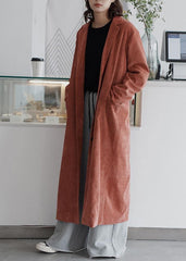 Classy red Fashion tunic pattern Work Outfits Notched collar winter women coats TCT191106