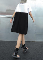 Classy white Cotton clothes Women patchwork short summer Dress AT-SDM190717