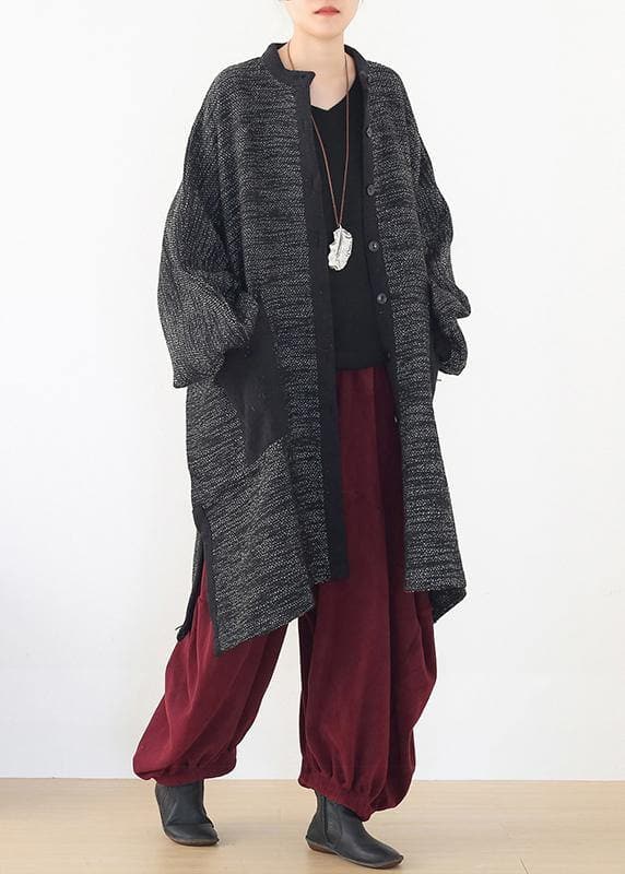 Cozy side open knit sweat tops plus size clothing black big pockets sweater coat AM-TCT201223