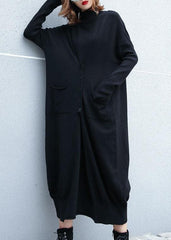Cozy two ways to wear Sweater weather Moda black Mujer knit dress fall AT-NSD190923