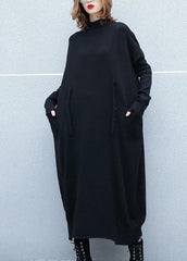 Cozy two ways to wear Sweater weather Moda black Mujer knit dress fall AT-NSD190923