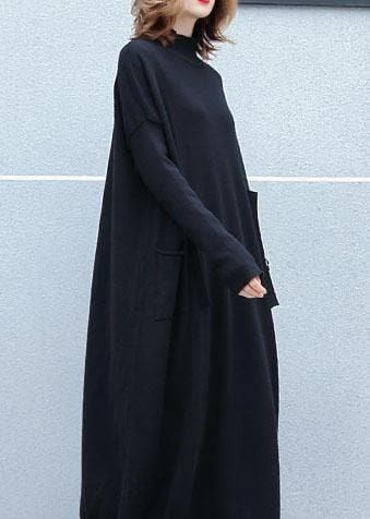 Cozy two ways to wear Sweater weather Moda black Mujer knit dress fall AT-NSD190923