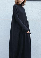 Cozy two ways to wear Sweater weather Moda black Mujer knit dress fall AT-NSD190923