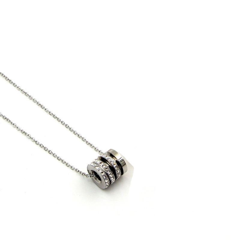 Creative Three Circles Titanium Steel Necklace Rose gold Charm Necklace jewelry JS0337 Touchy Style