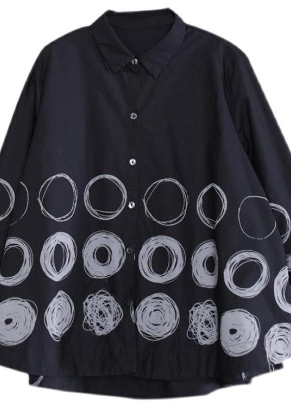 DIY Patchwork Shirts Black Dotted Blouses LTP210211