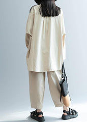DIY beige clothes For Women lapel pockets Knee shirt LTP201026