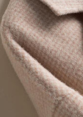 DIY beige plaid Plus Size tunics for women Work Outfits Notched pockets Woolen Coats TCT200915