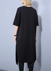 DIY black cotton clothes For Women asymmetric long summer Dresses AT-SDL190411