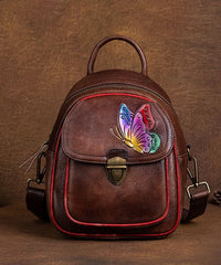DIY retro Green Versatile Paitings Calf Leather Backpack Bag ZPBAG-BGS220209