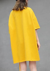 DIY yellow cotton clothes For Women o neck Midi summer blouses AT-SDM190411