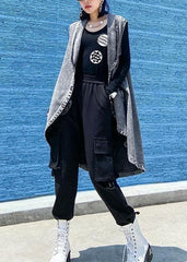 Denim Vest vest jacket loose mid-length waistband outer wear AT-TCT200909
