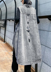 Denim Vest vest jacket loose mid-length waistband outer wear AT-TCT200909