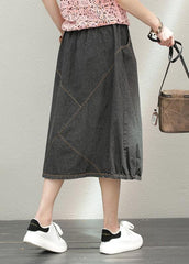 Elastic waist mid-length half-length denim skirt loose loose  wild A-line skirt SKTS200613